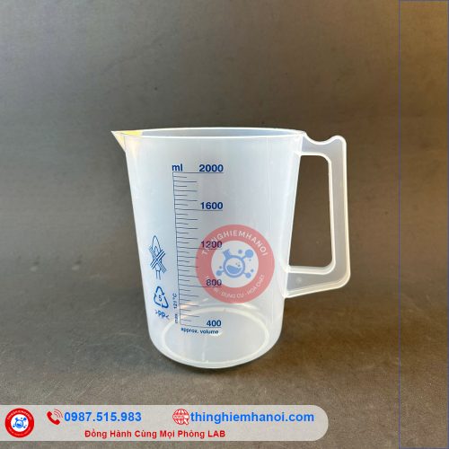 ca nhựa có quai vạch chia xanh 2000ml
