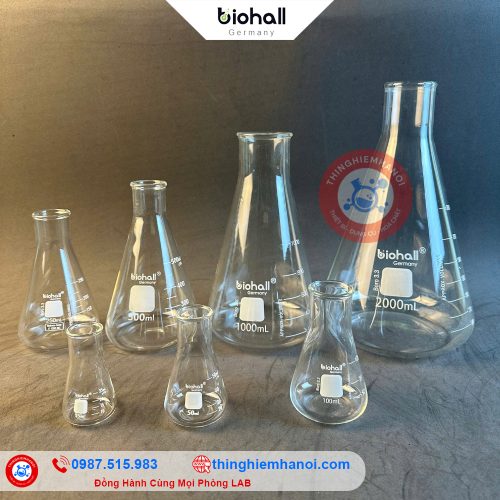 bình tam giác miệng rộng biohall-germany