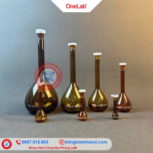bình định mức nâu nút nhựa hãng Onelab