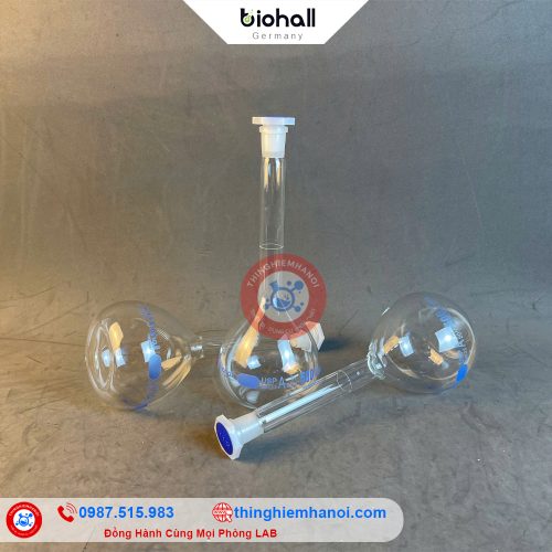 Bình định mức trắng class A USP Biohall-Germany 500ml