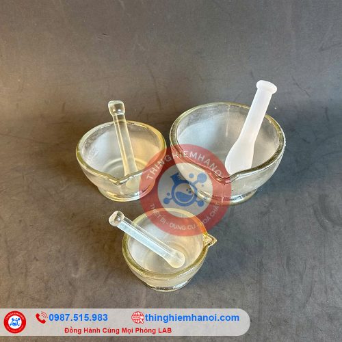 bộ cối chày thuỷ tinh phòng thí nghiệm