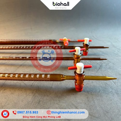 buret chuẩn độ nâu hãng biohall-germany giá rẻ