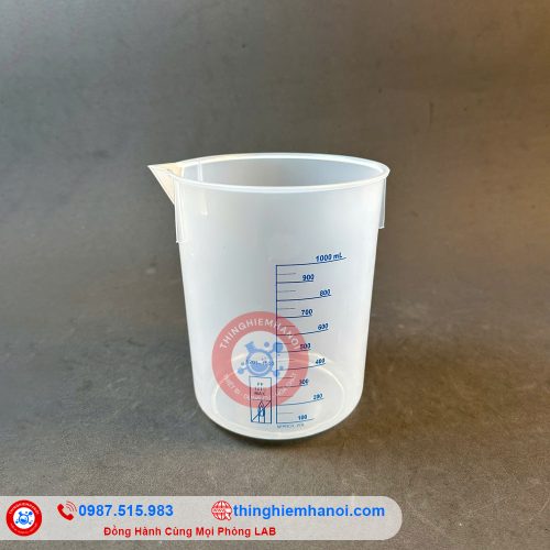 ca nhựa chia vạch xanh không quai 1000ml