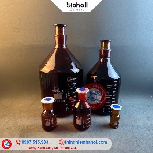 chai nâu miệng rộng nút nhám biohall-germany chính hãng