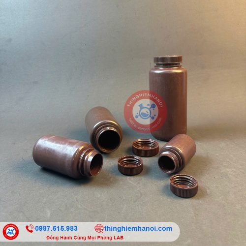 chai nhựa hdpe nâu miệng rộng