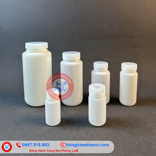 chai nhựa HDPE trắng miệng rộng
