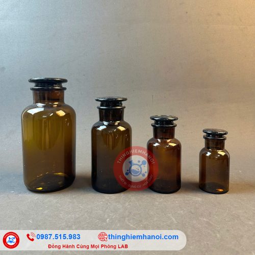 chai thuỷ tinh nâu nút mài miệng hẹp
