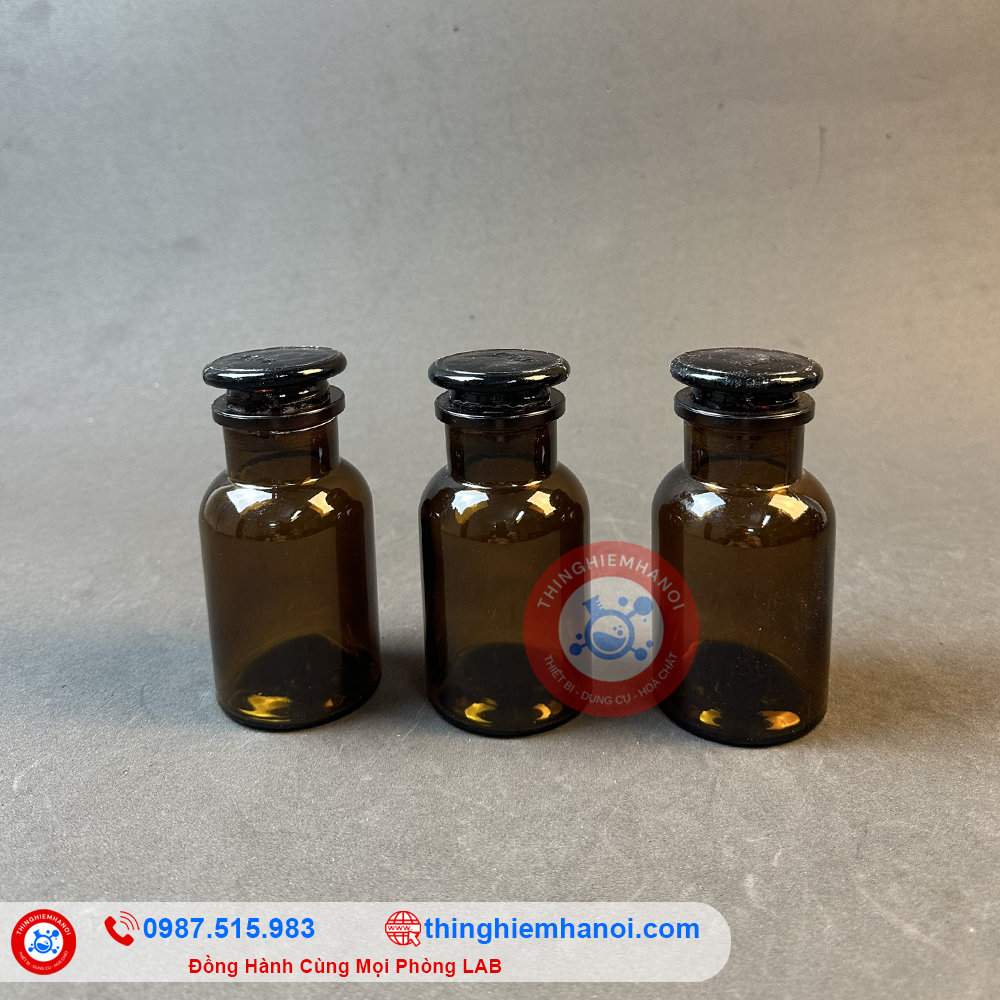 chai thuỷ tinh nâu nút mài miệng hẹp giá rẻ