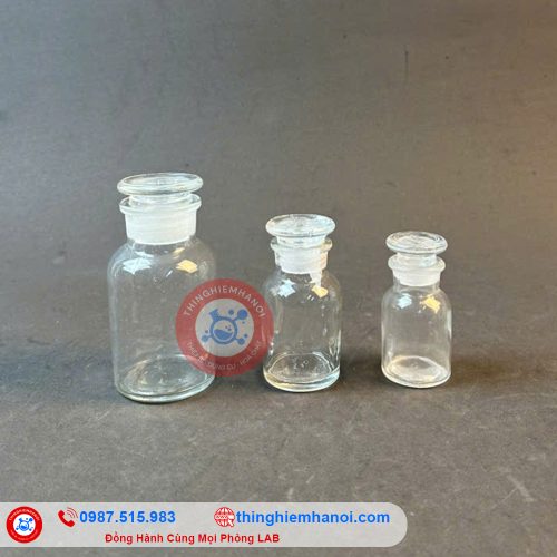 Chai thuỷ tinh trắng nút mài miệng hẹp