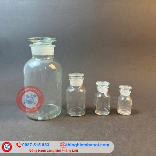 chai thuỷ tinh trắng nút mài
