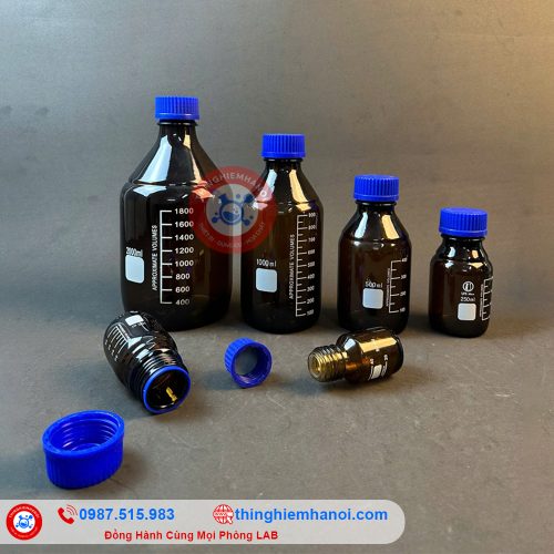 chai trung tính nâu nắp vặn xanh
