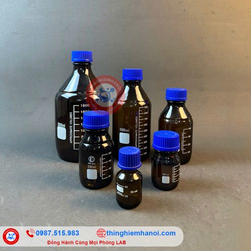 chai trung tính nâu nắp vặn xanh giá rẻ