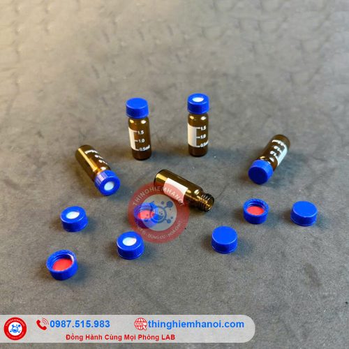 Chai vial nâu 2ml chia vạch kèm nắp septa