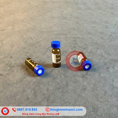 mua chai vial nâu 2ml chia vạch kèm nắp septa