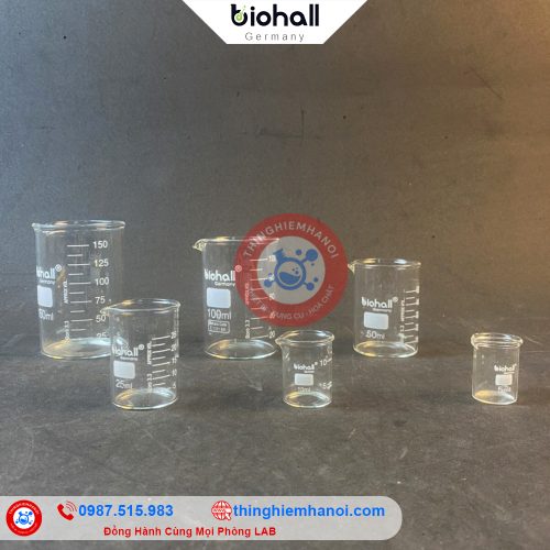 cốc đong thuỷ tinh thấp thành biohall-germany