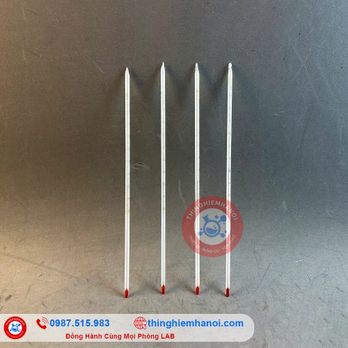 nhiệt kế dầu (nhiệt kế rượu đầu đỏ thân trắng)